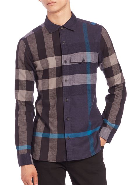 burberry plaid shirt ebay|burberry flannel shirt men's.